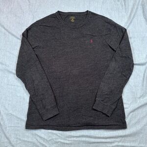 Polo Ralph Lauren Shirt Mens XL Gray Long Sleeve Custom Fit Embroidered Pony Tee